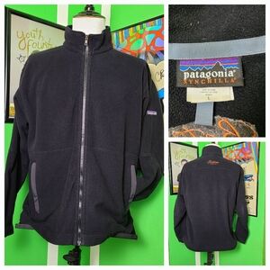 Patagonia Synchilla Fleece Jacket Men’s L – Black Full Zip Bonterra Vineyards